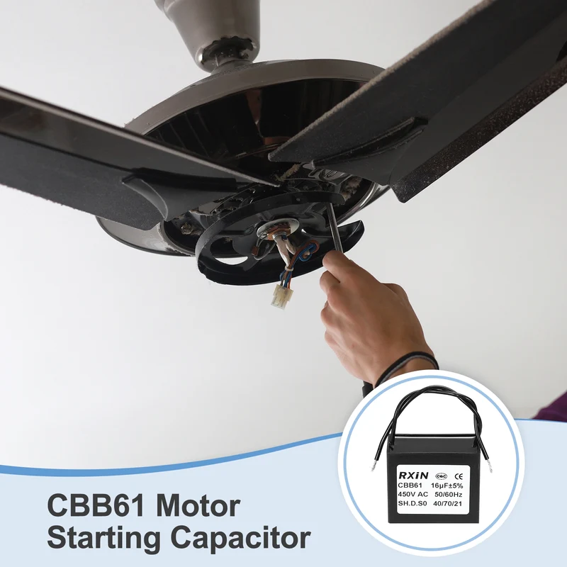 CBB61 Capacitor, 16uF 450V Plastic Ceiling Fan Capacitor