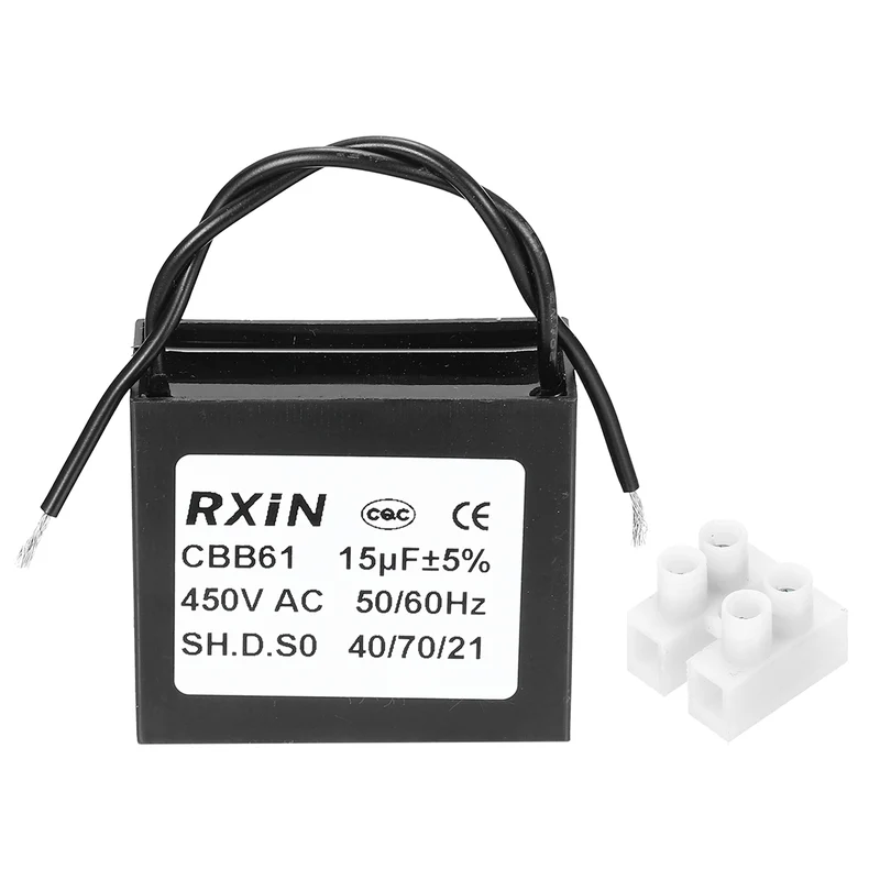 CBB61 Capacitor, 15uF 450V Plastic Ceiling Fan Capacitor