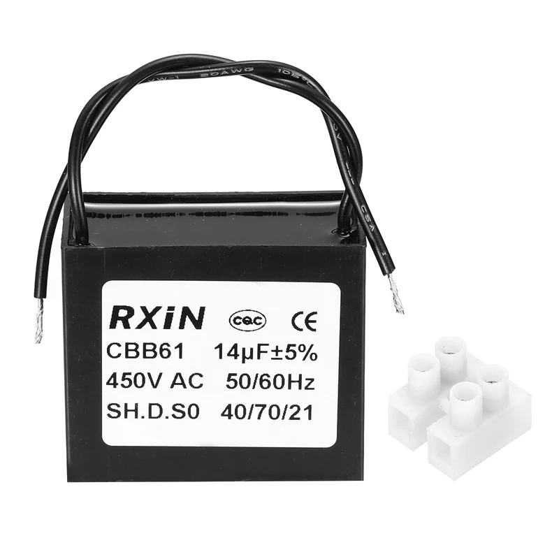 CBB61 Capacitor, 14uF 450V Plastic Ceiling Fan Capacitor