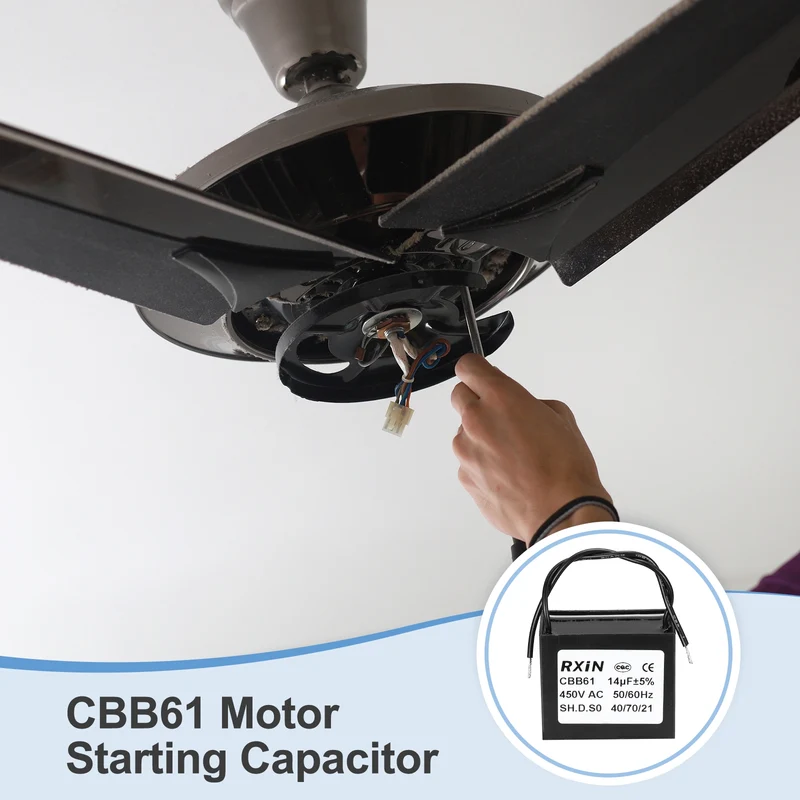 CBB61 Capacitor, 14uF 450V Plastic Ceiling Fan Capacitor