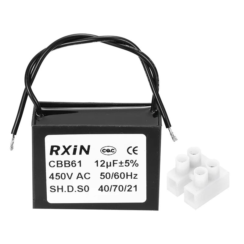 CBB61 Capacitor, 12uF 450V Plastic Ceiling Fan Capacitor