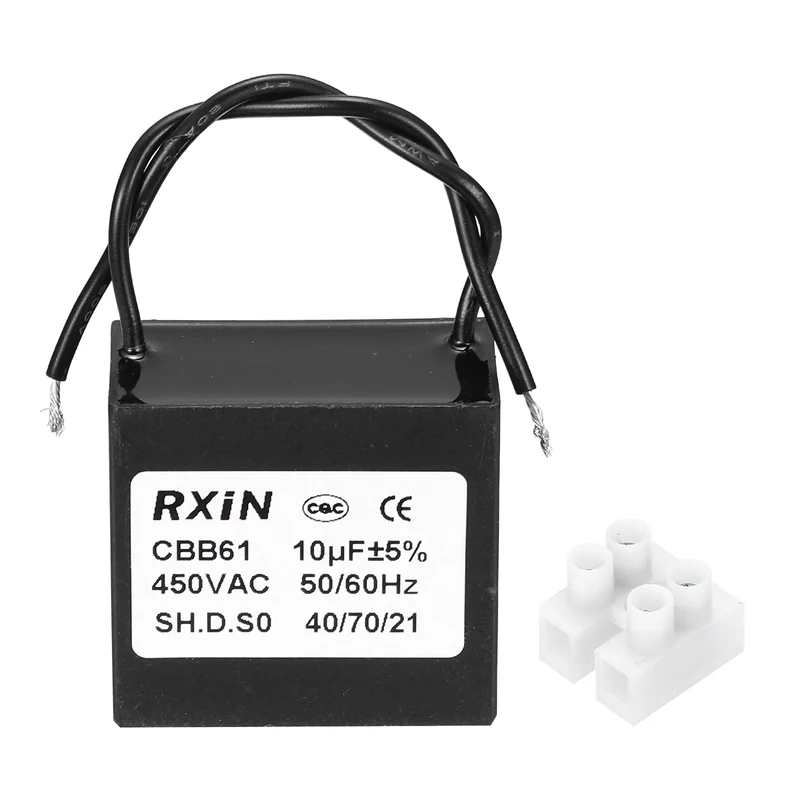 CBB61 Capacitor, 10uF 450V Plastic Ceiling Fan Capacitor