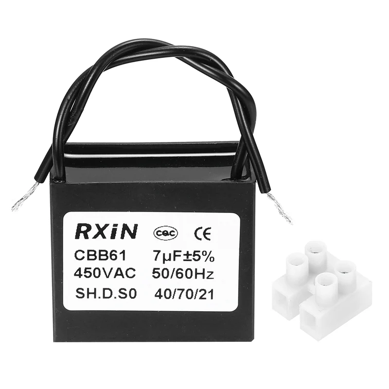 CBB61 Capacitor, 7uF 450V Plastic Ceiling Fan Capacitor