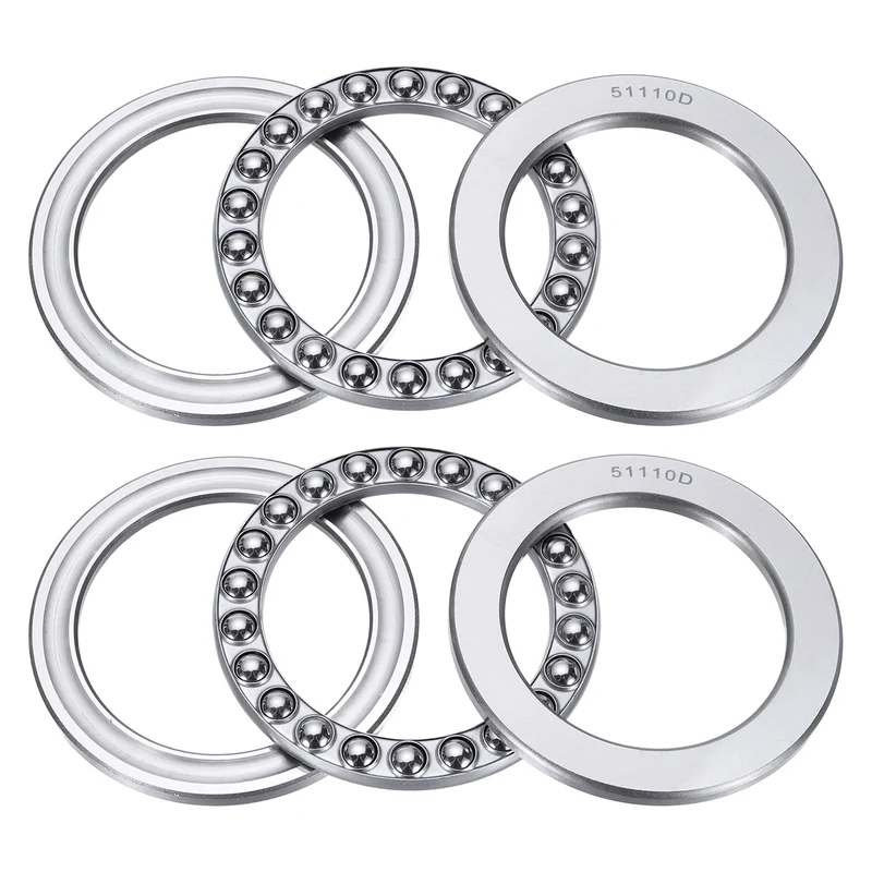 51110D Thrust Ball Bearing, Axial Ball Bearing 49.5x70x14mm 2Pcs