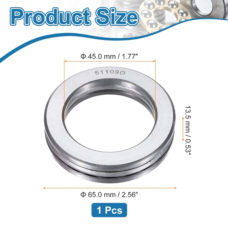 51109D Thrust Ball Bearing, Axial Ball Bearing 45x65x13.5mm