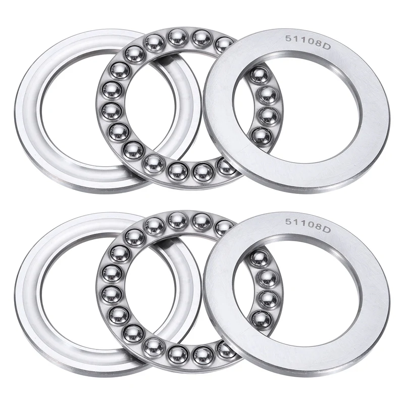 51108D Thrust Ball Bearing, Axial Ball Bearing 39.5x60x13mm 2Pcs