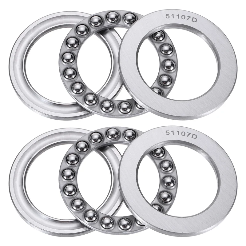 51107D Thrust Ball Bearing, Axial Ball Bearing 35x52x12mm 2Pcs
