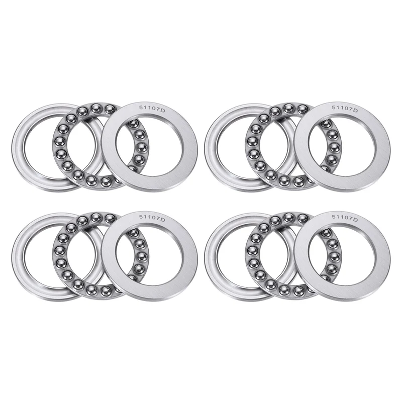 51107D Thrust Ball Bearing, Axial Ball Bearing 35x52x12mm 4Pcs