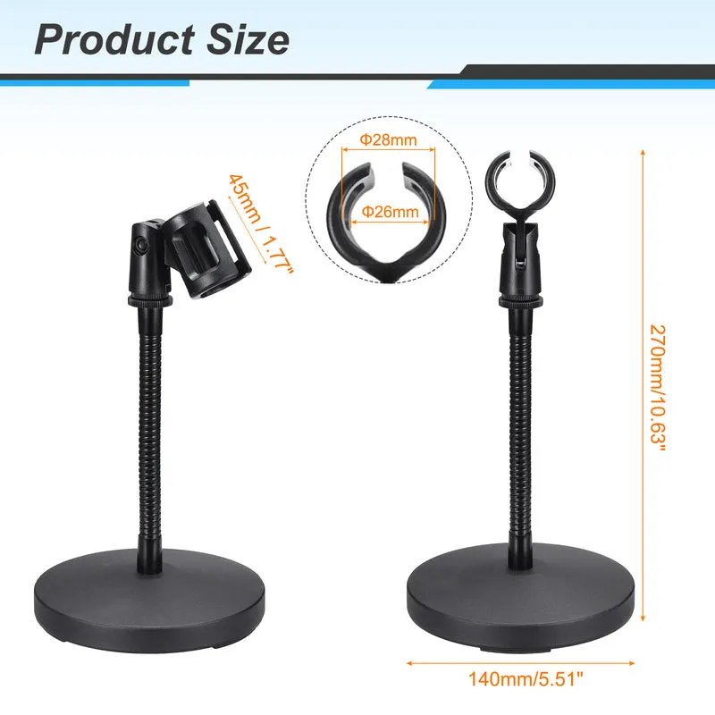 Gooseneck Tabletop Microphone Stand 140x270x185mm Adjustable Mic Holder