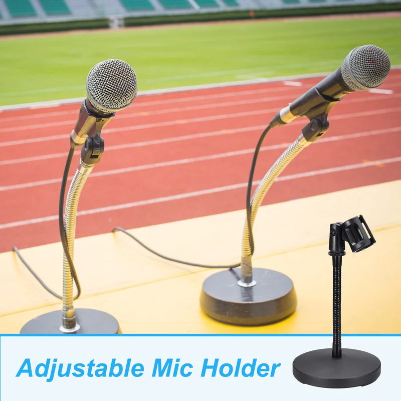 Gooseneck Tabletop Microphone Stand 140x270x185mm Adjustable Mic Holder