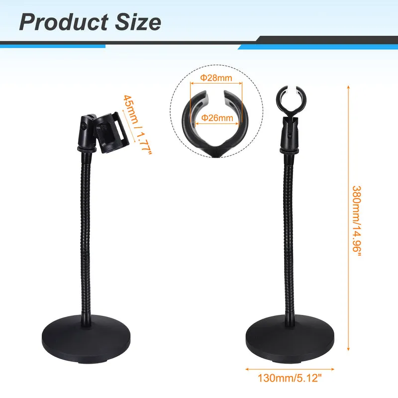 Gooseneck Tabletop Microphone Stand 130x380x285mm Adjustable Mic Holder