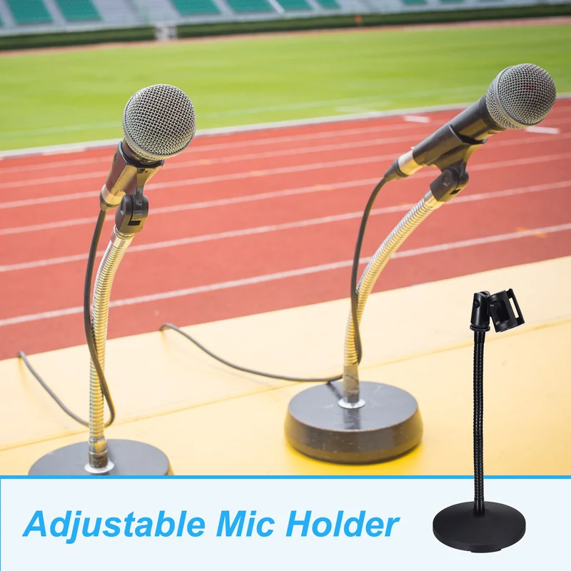 Gooseneck Tabletop Microphone Stand 130x380x285mm Adjustable Mic Holder