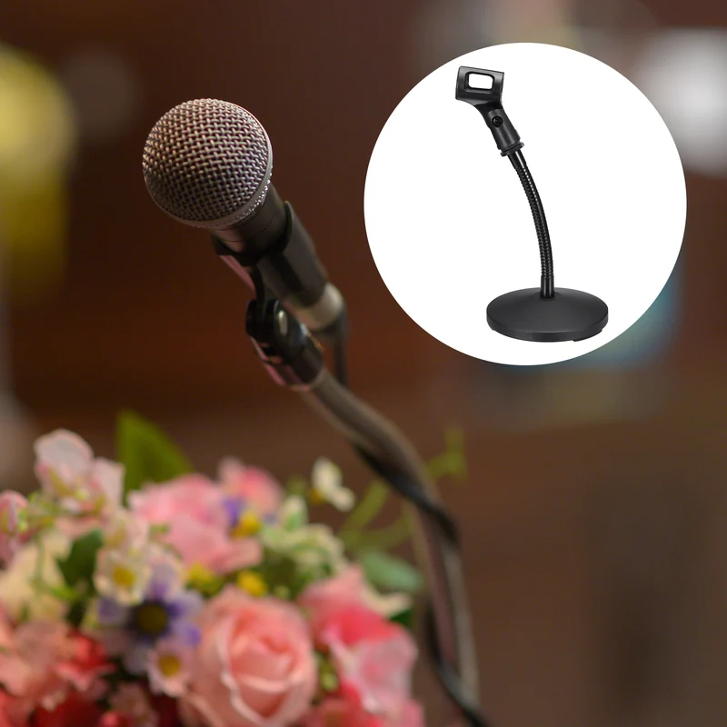 Gooseneck Tabletop Microphone Stand 130x270x185mm Adjustable Mic Holder
