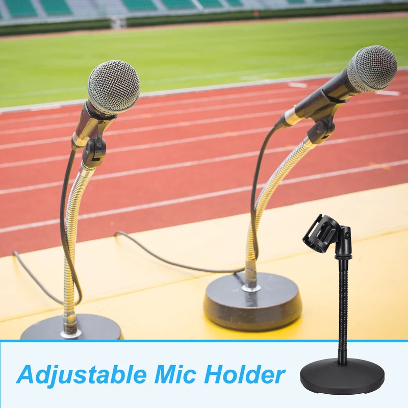 Gooseneck Tabletop Microphone Stand 130x270x185mm Adjustable Mic Holder