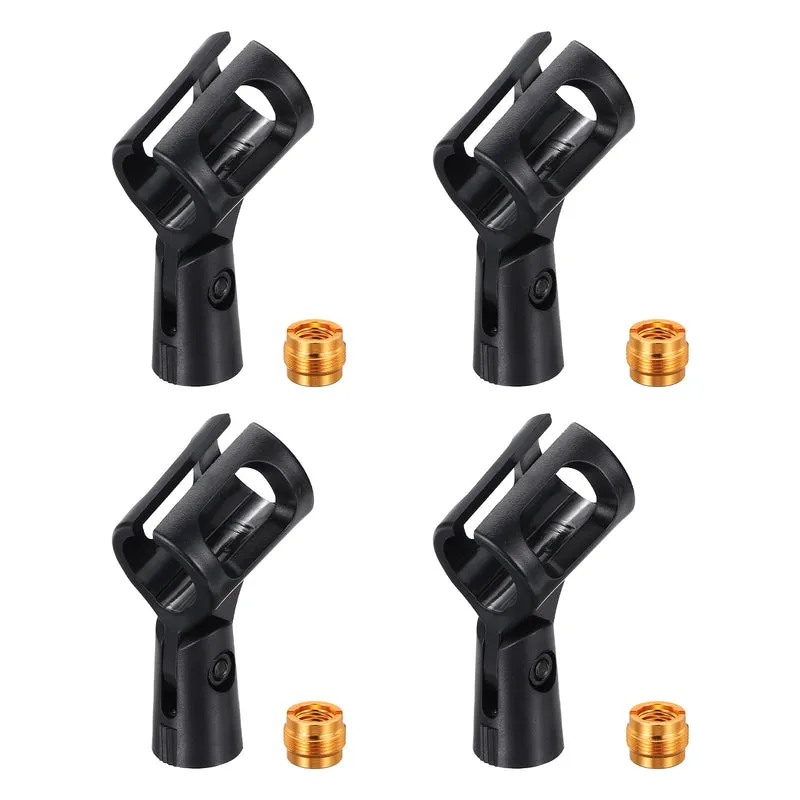 4Pcs Hollow Square Microphone Clip with 5/8" Male to 3/8" Female Screw Adapter
