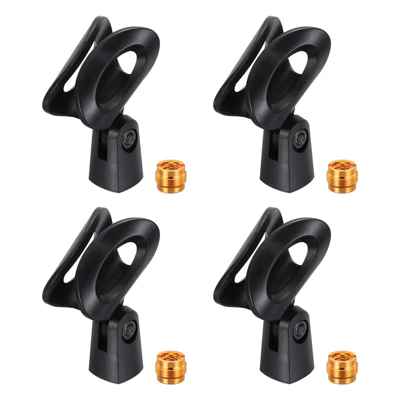 4Pcs Hollow Round Microphone Clip with 5/8" Male to 3/8" Female Screw Adapter