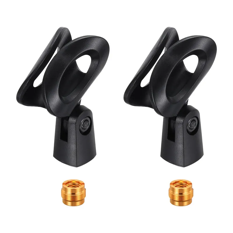2Pcs Hollow Round Microphone Clip with 5/8" Male to 3/8" Female Screw Adapter