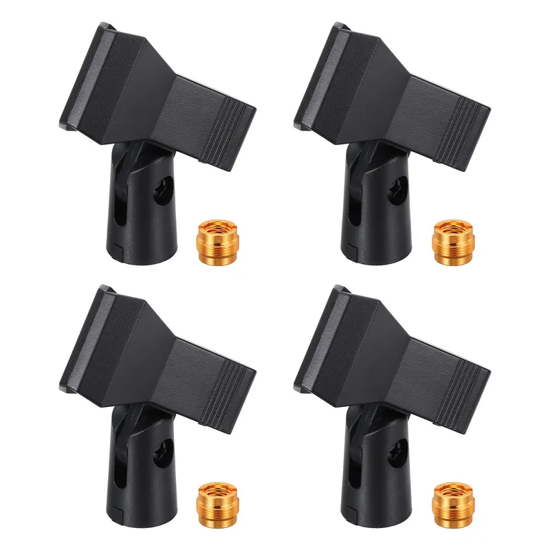 4Pcs Butterfly Microphone Clip with 5/8" Male to 3/8" Female Screw Adapter