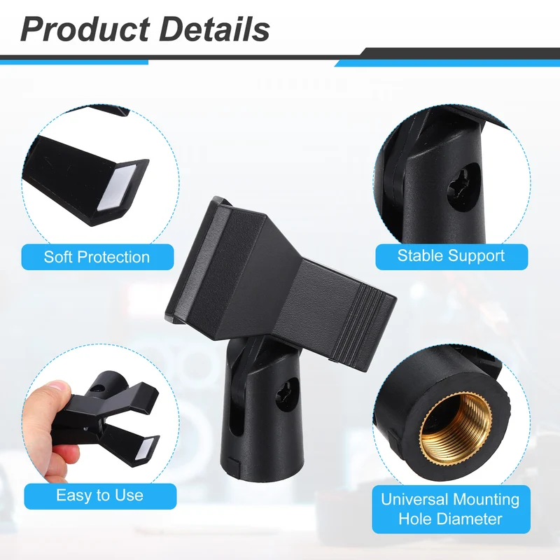 2Pcs Butterfly Microphone Clip with 5/8" Male to 3/8" Female Screw Adapter