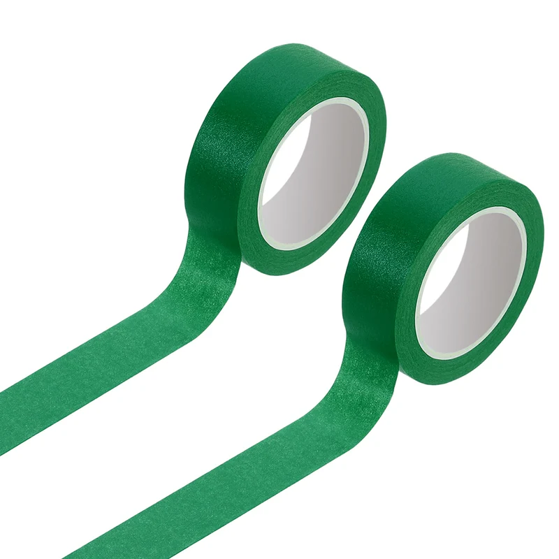 2 Rolls Colored Masking Tape, 11 Yards x 0.6" Decorative Tape, Deep Green