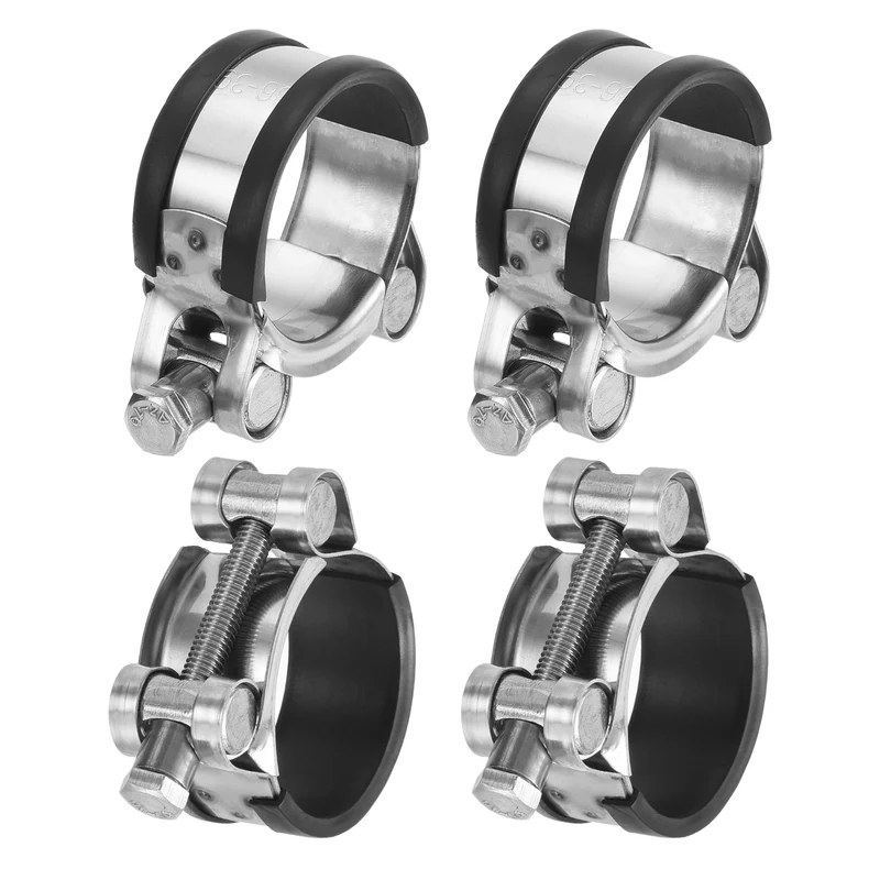 T-Bolt Hose Clamp, 36-39mm Adjustable Stainless Steel Pipe Clamps, 4Pcs