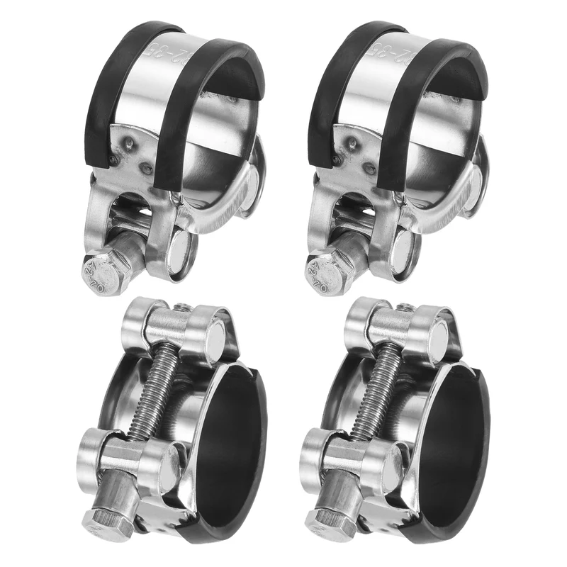 T-Bolt Hose Clamp, 32-35mm Adjustable Stainless Steel Pipe Clamps, 4Pcs