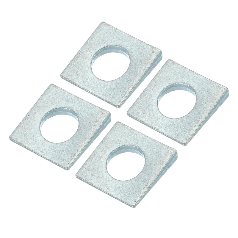 4 Pcs M16 Beveled Square Washers Thickness 2 to 7.8mm Galvanized Wedge Washers