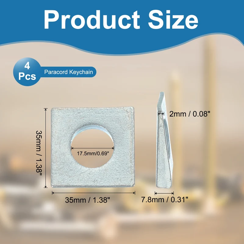 4 Pcs M16 Beveled Square Washers Thickness 2 to 7.8mm Galvanized Wedge Washers