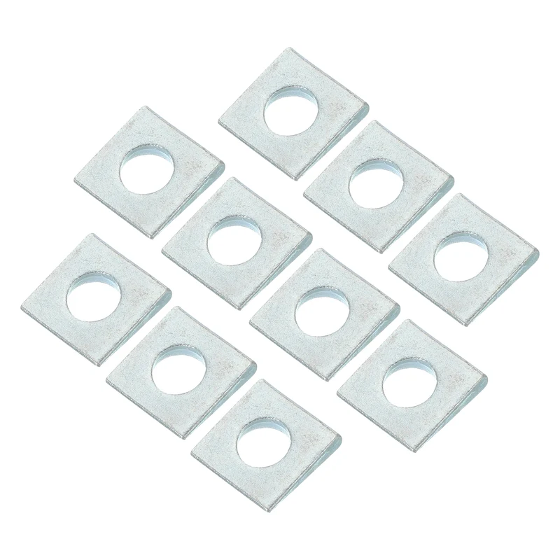 10 Pcs M12 Beveled Square Washers Thickness 2 to 6.7mm Galvanized Wedge Washers