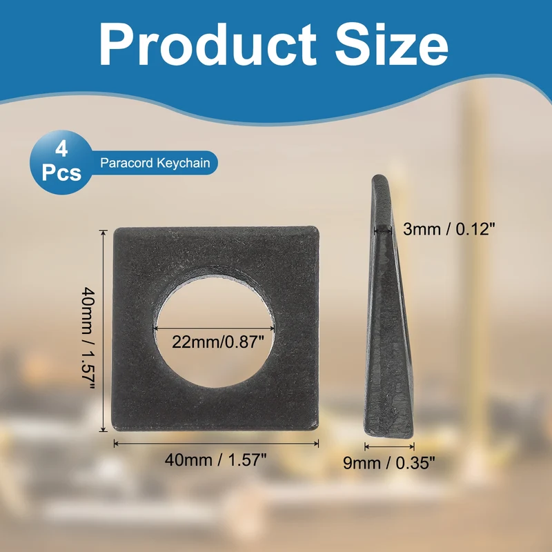 4 Pcs M20 Beveled Square Washers Thickness 3 to 9mm Wedge Washers Black