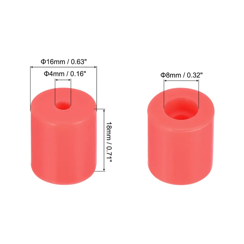 12Pcs Silicone Bed Mounts 3D Printer Heat Bed Silicone Leveling Column Silicone Buffer 18mm for 3D Printer Red