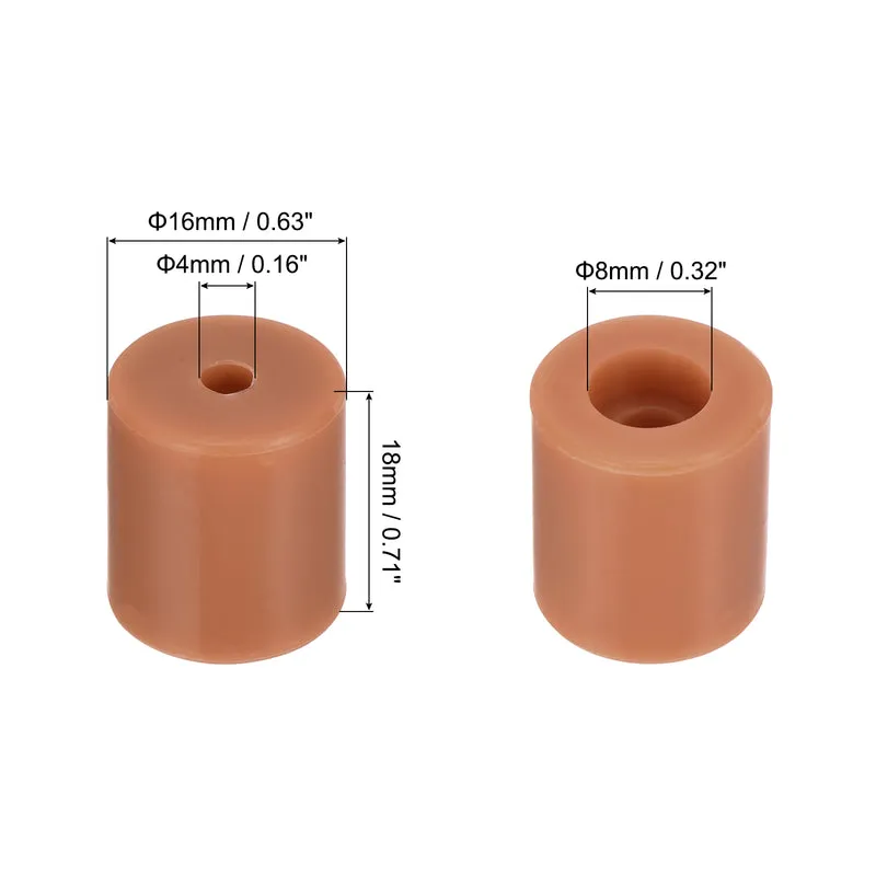 12Pcs Silicone Bed Mounts 3D Printer Heat Bed Silicone Leveling Column Silicone Buffer 18mm for 3D Printer Brown