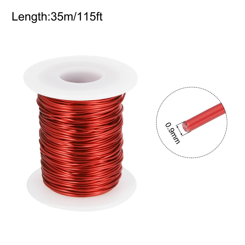0.9mm Magnet Wire 115ft Enameled Magnet Winding Copper Wire 200g,Red