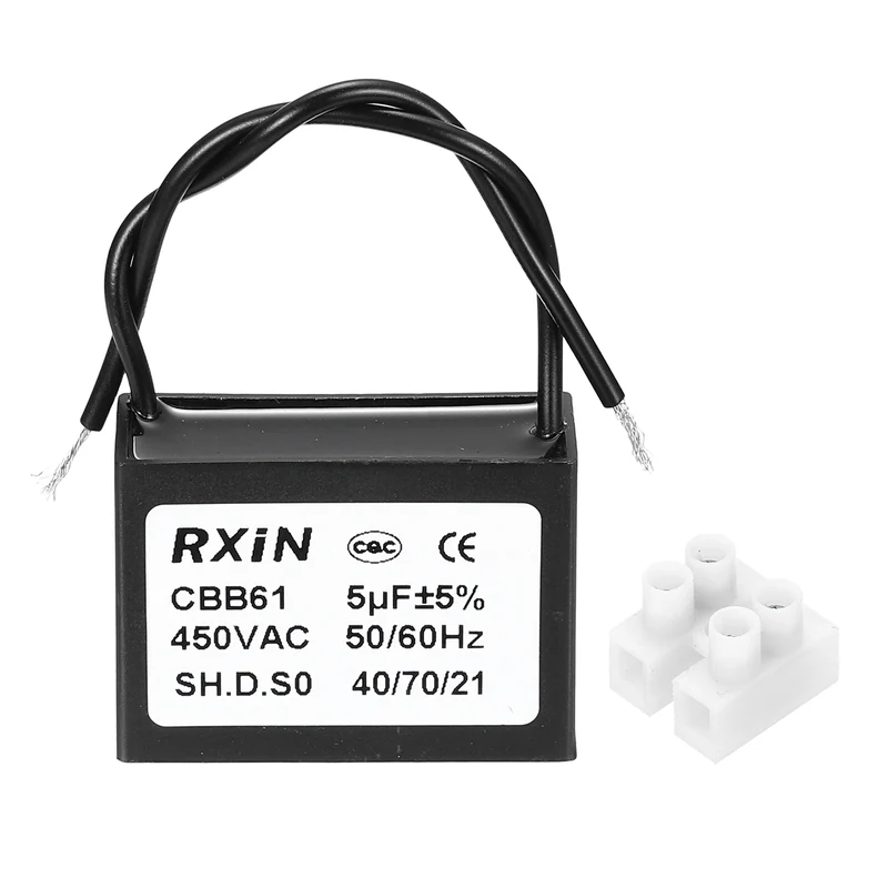 CBB61 Capacitor, 5uF 450V Plastic Ceiling Fan Capacitor
