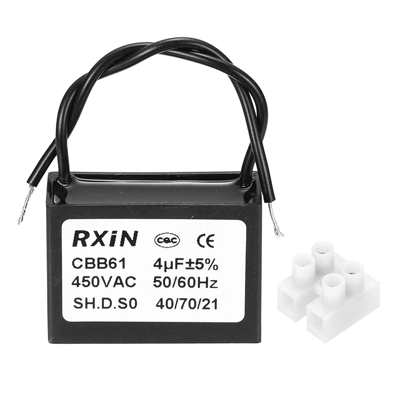 CBB61 Capacitor, 4uF 450V Plastic Ceiling Fan Capacitor