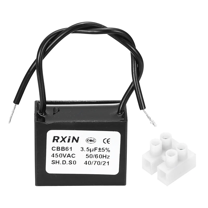 CBB61 Capacitor, 3.5uF 450V Plastic Ceiling Fan Capacitor