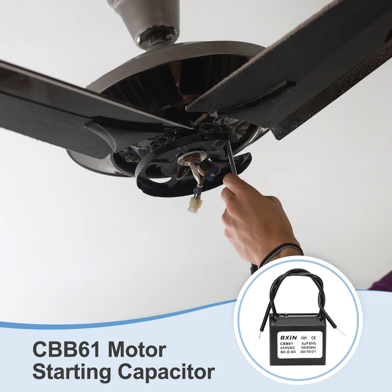 CBB61 Capacitor, 3uF 450V Plastic Ceiling Fan Capacitor
