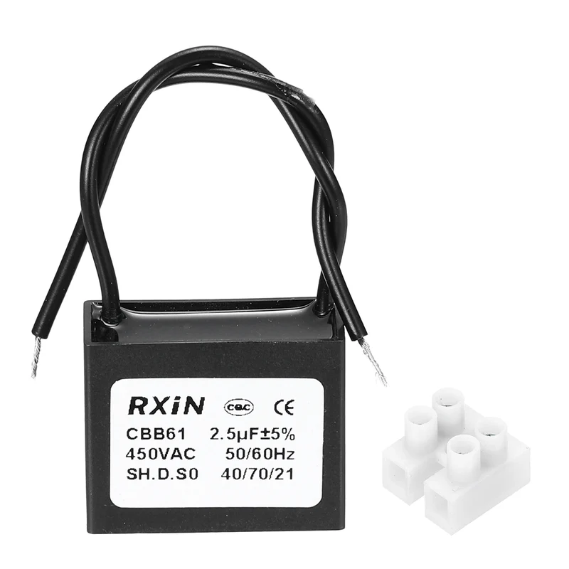 CBB61 Capacitor, 2.5uF 450V Plastic Ceiling Fan Capacitor