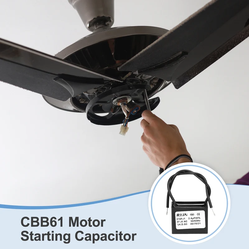 CBB61 Capacitor, 2.4uF 450V Plastic Ceiling Fan Capacitor