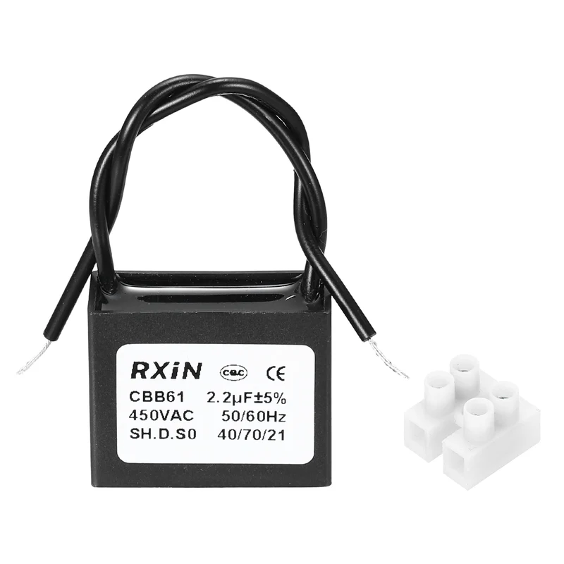 CBB61 Capacitor, 2.2uF 450V Plastic Ceiling Fan Capacitor