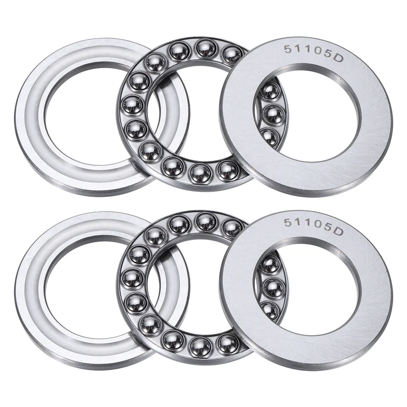 51105D Thrust Ball Bearing, Axial Ball Bearing 25x42x11mm 2Pcs