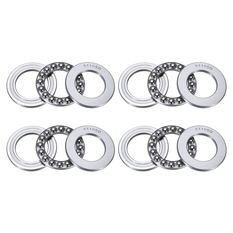 51105D Thrust Ball Bearing, Axial Ball Bearing 24.5x42x10.5mm 4Pcs