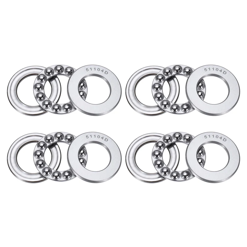 51104D Thrust Ball Bearing, Axial Ball Bearing 19.5x35x10mm 4Pcs