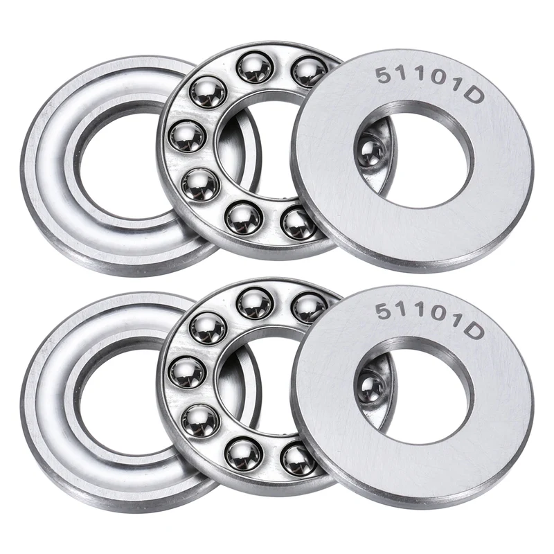 51102D Thrust Ball Bearing, Axial Ball Bearing 14.5x28x9mm 2Pcs