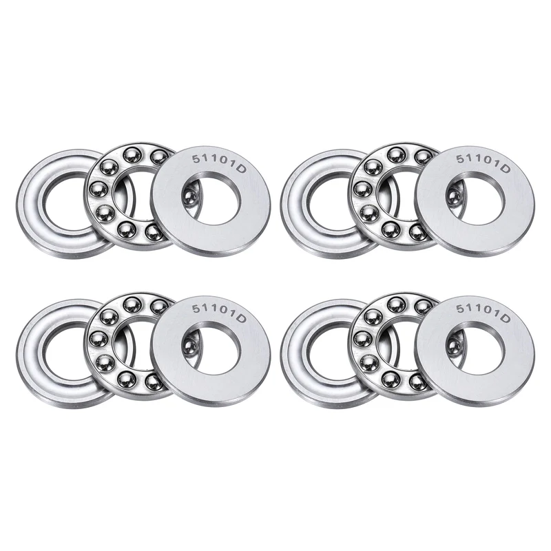 51102D Thrust Ball Bearing, Axial Ball Bearing 14.5x28x9mm 4Pcs