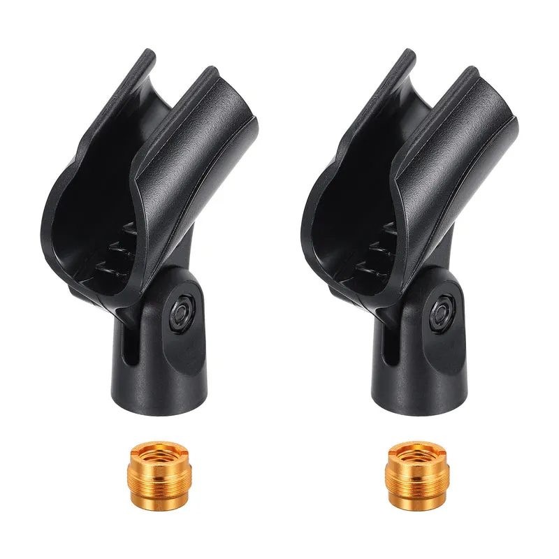 2Pcs U-Type Microphone Clip with 5/8" Male to 3/8" Female Screw Adapter