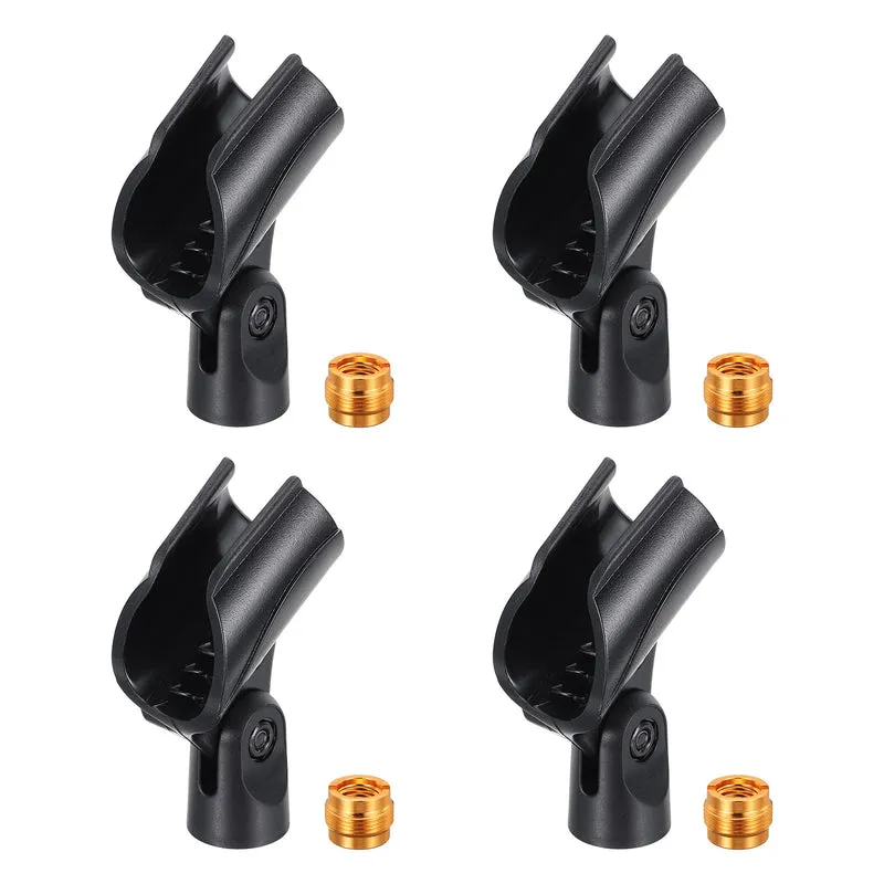 4Pcs U-Type Microphone Clip with 5/8" Male to 3/8" Female Screw Adapter