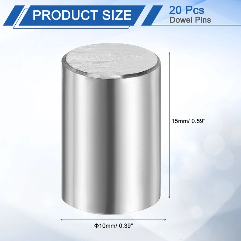 20 Pcs 10 mm x 15 mm Dowel Pins 316L Stainless Steel Shelf Support Peg Pin
