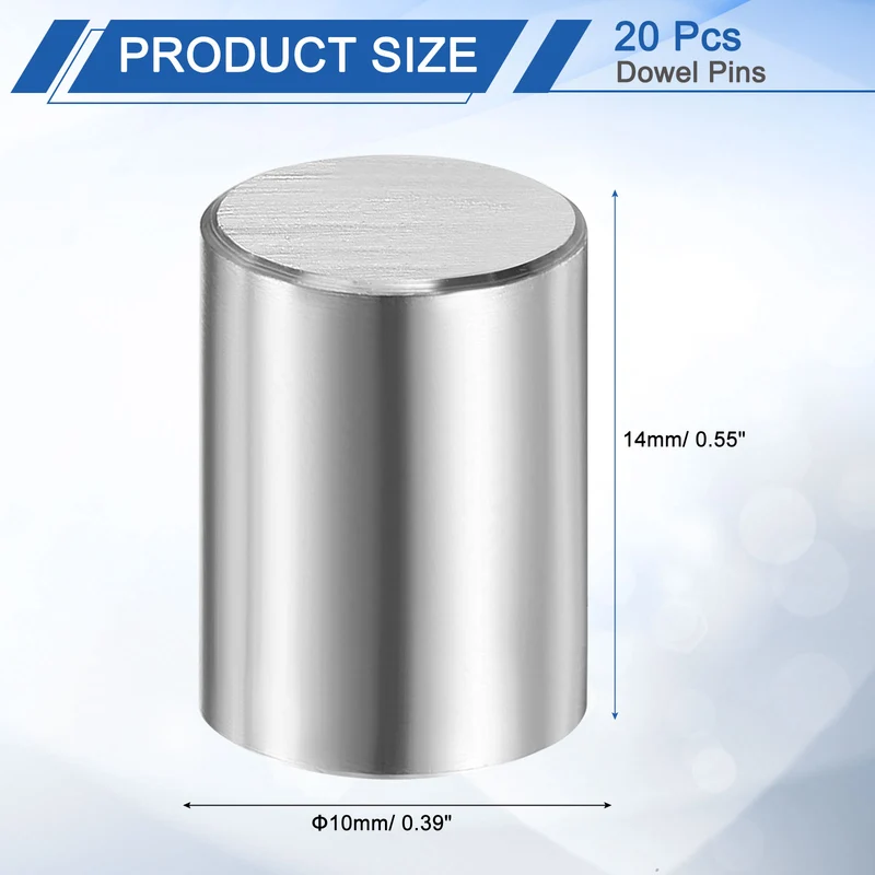 20 Pcs 10 mm x 14 mm Dowel Pins 316L Stainless Steel Shelf Support Peg Pin