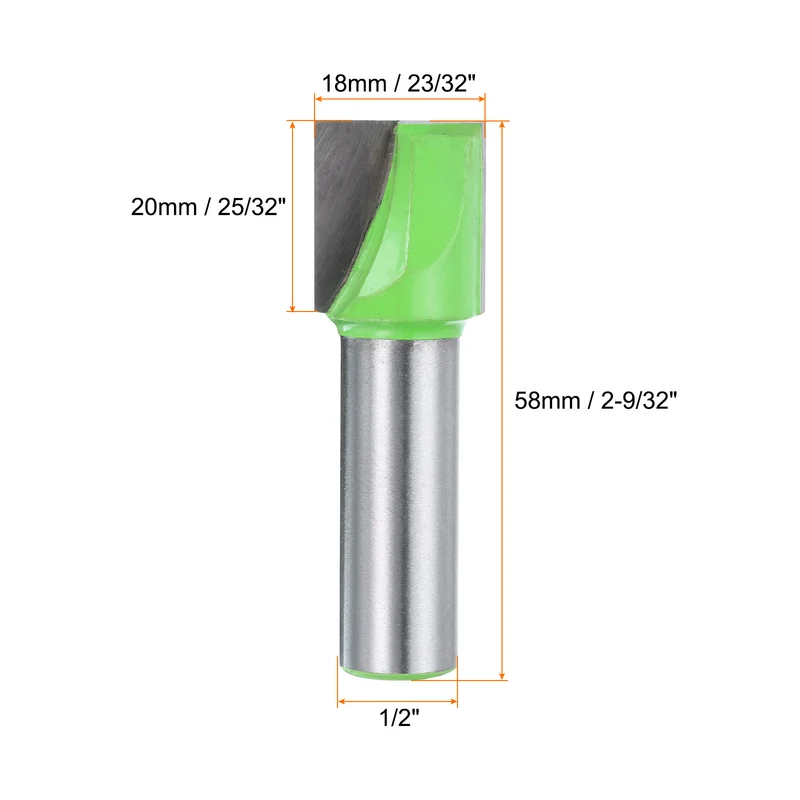 Bottom Cleaning Router Bit 1/2" Shank 23/32" x 25/32" Cut Carbide Tipped